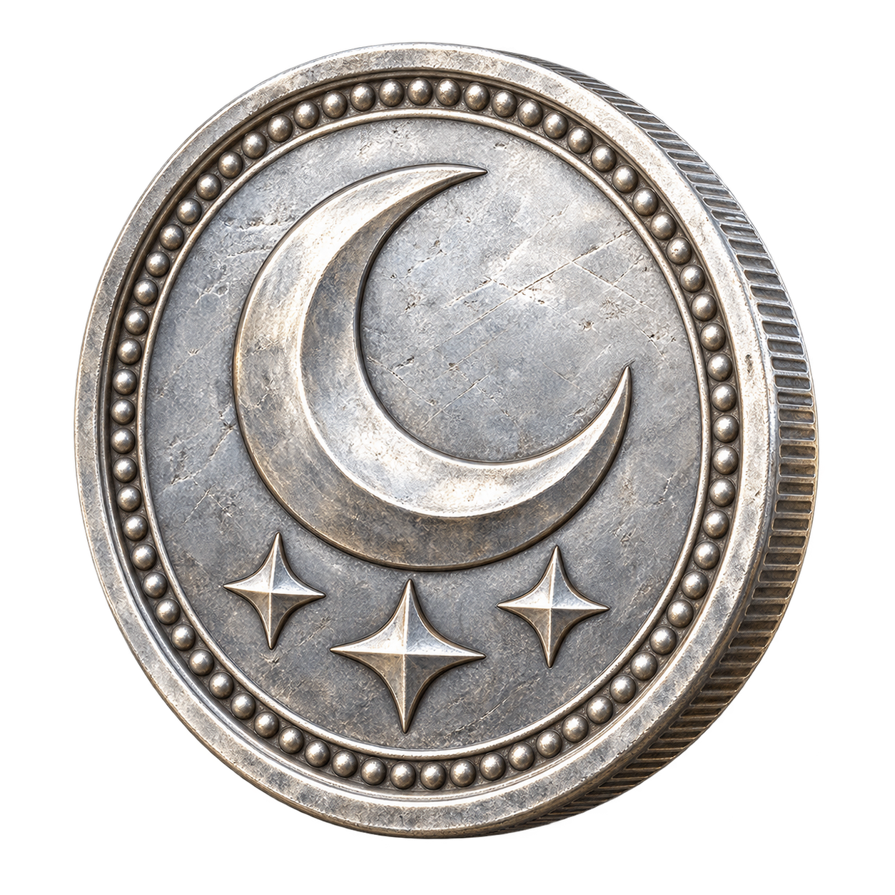 Atheron silver crescent coin